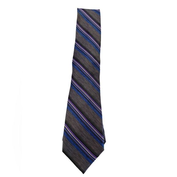 ProntoUomo platinum Mens wearhouse gray blue black lavender stripe X long - Picture 1 of 7